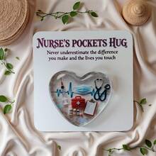 Nurse Pocket Hug Greeting Card Heart-Shaped Inspirational Emotion Statue Hug Token Comes With Emotion Inspirational Card Suitable For Family Holiday Decoration Room Decoration Friend Gift - 1 - 查看 3
