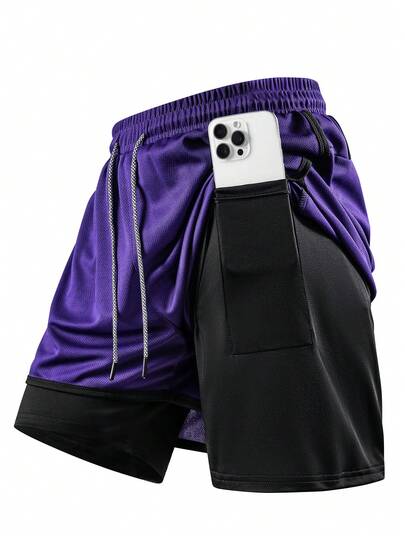 男士运动两件套短裤，跑步健身训练运动裤