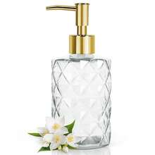 Topsky Glass Soap Dispenser With Plastic Pump,330ml Liquid Hand Soap Dispenser, Rustproof Pump For Kitchen & Bathroom,Great For Lotions,Essential Oil,Liquid Soaps Clear - Bening seperti berlian - View 1