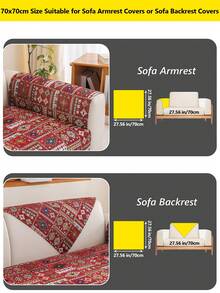 1pc Vintage Bohemian Style Small Diamond Pattern Sofa Cushion, Chenille Jacquard Fabric, Suitable For 1-4 Seater Sofa, All Seasons, Machine Washable. - Multicolor - View 22