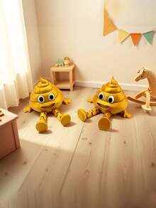 1pc Funny Poop Shaped Movable Joint Ornament, Novelty Toy Decor, Gag Gift