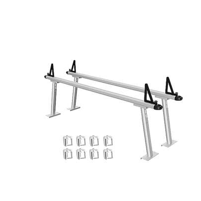 Adjustable Truck Ladder Rack - Heavy Duty 800LB Capacity Aluminum Truck Bed Rack 35.4"-71" Width Extendable For Pickup, No-Drill C-Clamp Installation, For Kayak, Lumber, Ladder