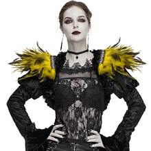 Hombreras de estilo gótico unisex de tamaño mediano con plumas sintéticas negras para fiesta de Navidad roja y carnaval, hechas de fibra de poliéster, perfectas para cosplay - A - Ver 20
