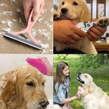 Luxury Pet Grooming Kit: Dog Brush, Flea Comb, Dog Washing Brush, Pet Nail Clippers, Dog Toothbrush Set - Essential Tools For Your Beloved Pet To Happily And Healthily Self-Groom, Trim Nails, Maintain Coat, And Clean Teeth - Pink - View 5