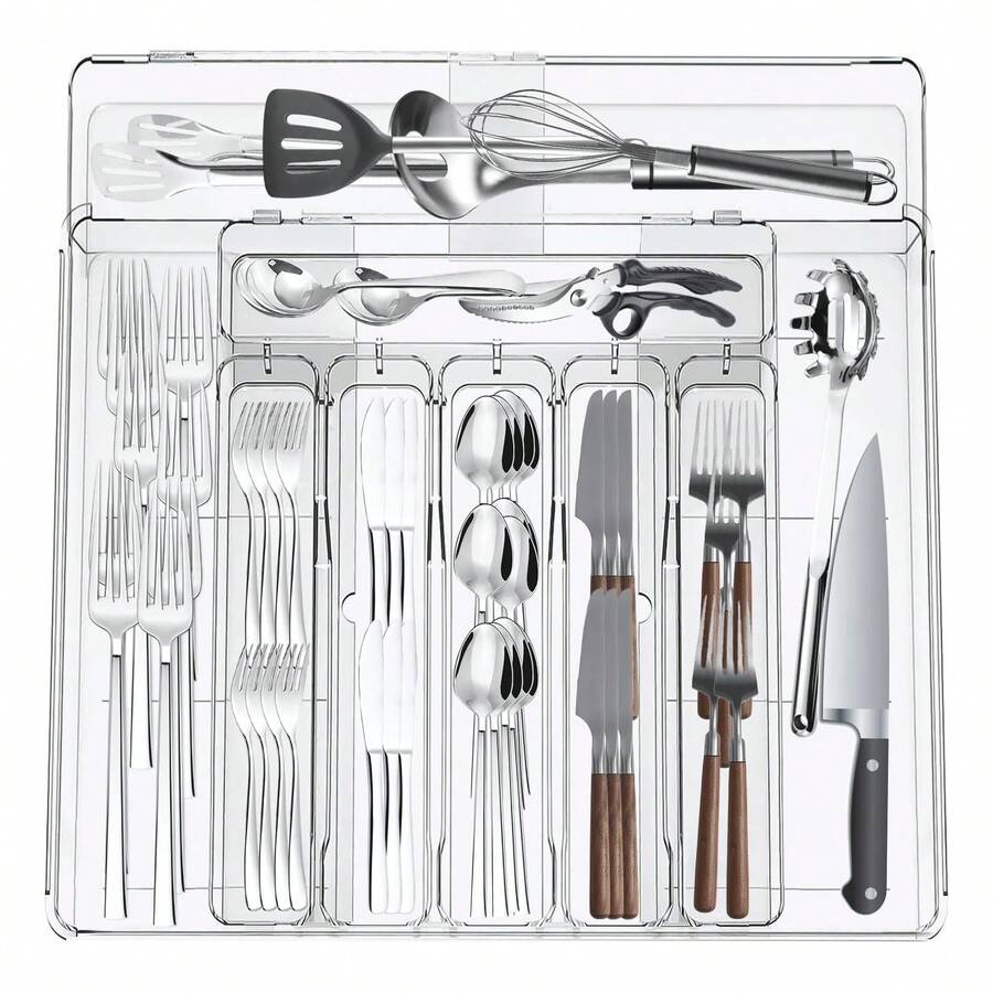 TendenciaBandeja Para Cubiertos Extensible De Cocina 9 Compartimentos TransparenteCalidad premium - 1 - Ver 1