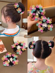 2 piezas Red de pelo para danza de moda, herramienta de peinado de ballet, accesorios para el cabello - Multicolor - Ver 9