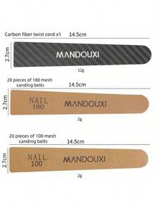 Carbon Fiber Nail File Set, Super Durable Corundum Washable High Hardness & Toughness Reusable Nail Buffer Blocks, Boxed - Black - View 2