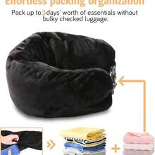 1pc Foldable U-Shaped Travel Pillow: Portable Multi-Functional Design - Comfortable Neck Support Essential For Travel - Travel U-shaped Pillow (unfilled) - View 7