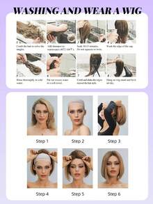 12 Inch Short Straight Hair Golden Wig,150% Density Lightweight Breathable Synthetic Hair Wig With Bangs ,Straight Light Brown Rose Net Cap For Women, Natural Look For Music Festivals, Elegant Bob Wig For WomenParties & Casual Attire - Unique Gift Idea,Short Straight Synthetic Hair With Side Part - Gold - View 10