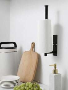 1个不锈钢厨房纸巾架，壁挂式，纸巾架，自粘式橱柜底部收纳架，厨房收纳架，提供粘胶和螺丝两种安装方式。 - 彩色 - 查看 6