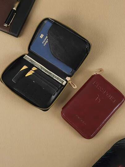 Travel Passport Bag, Portable Zipper Passport Storage, Multi Card Storage Bag, Multifunctional Portable Zipper Storage Bag, Lid, Anti Drop Card Clip, Id Card Clip, Bank Card Bag, Global Travel Rfid Travel Id Card Clip, Suitable For Travel Portable Storage, Essential For Vacation ,Travel Essential Bag