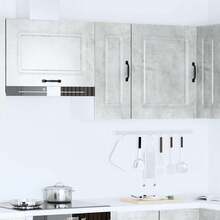 vidaXL Armadio murale da cucina Kalmar grigio cemento in legno d'ingegneria - Grigio - Visualizzare 3