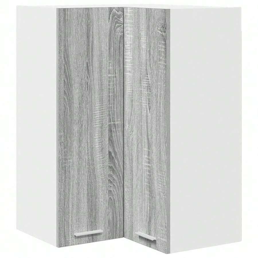 vidaXL Armoire suspendue Gris Sonoma et Blanc 57 x 57 x 80 cm - Gris - Voir 1