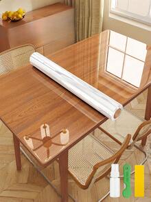 1 Roll Of Transparent Kitchen Protective Film, Waterproof And Oil-Proof Flame Resistant And Anti-Mould Adhesive Removable Stickers For Desktop, Wall, Coffee Table, Dining Table, Furniture, Marble Renovation Stickers - Multicolor - View 2