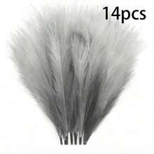 Conjunto de 7 ou 14 unidades de capim-dos-pampas artificial, 55 cm, flores artificiais fofas para decoração boho, decoração de casa, decoração de outono, enchimento de vasos, adequado para casa de campo, casamento (cinza degradê), decoração de outono, plantas artificiais. - Preto - Ver 11