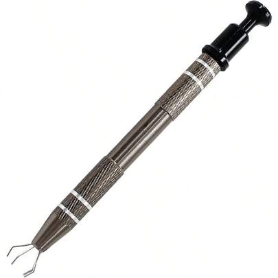 4 - Claw Pick Piercing Ball Grabber, Stainless Steel 4 Prongs Jewel Pickup Terp Pearl Grabber Chip Electronic Components Nails Clamping, Gray