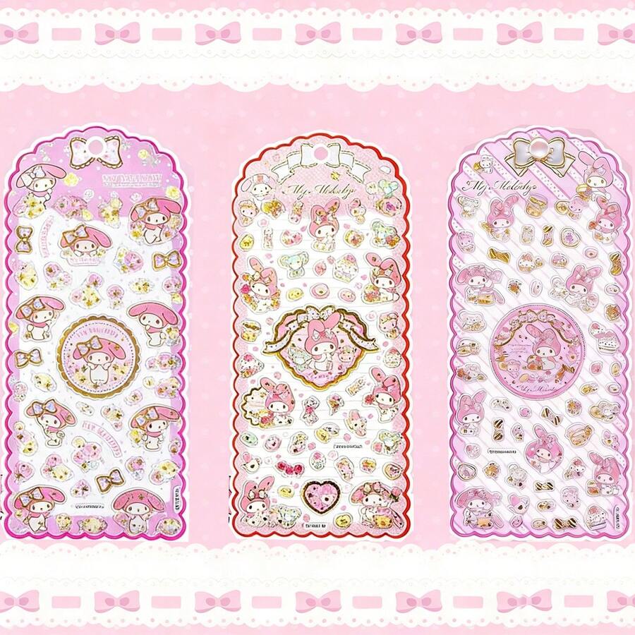 Mattel 1pc Cute Cartoon Sticker, Suitable For Teenagers, Self-Adhesive Sticker For Diary, Phone Case Decoration, Student Notebook DIY, Reusable, Suitable For Ramadan, Back To School Season, Valentine's Day Gift, Women's Favorite Shape, Best Choice For Daily Gifts And Party Decorations