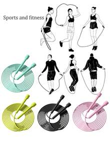 1pc Adjustable Tangle-Free Jump Rope, Unisex Professional Speed Training Endurance PVC Skipping Rope, Suitable For Home Fitness, Yoga, Weight Loss, Boxing Training, Black/Pink