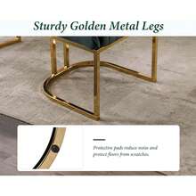 chairus Wahson 2PCS Sillas Comedor Terciopelo Patas Doradas Cojín Grueso - Verde Oscuro - Ver 6
