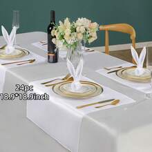 12/16/24pcs Satin Finish Napkins, 18.9*18.9 Inches, Decorative Napkins, Square Napkins, Silky Elegant Wedding Napkins, Suitable For Restaurants, Banquets, Graduations, Valentine's Day, Birthday Parties, Weddings, Newlyweds, And Other Tabletop Decor (Multiple Colors Available) - Multicolor - View 8