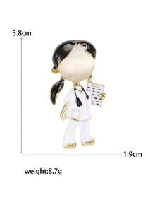 奢华珐琅医护人员胸针 - 女士/男女通用宴会服装配饰/朋友聚会徽章礼物 - 護士 - 查看 6