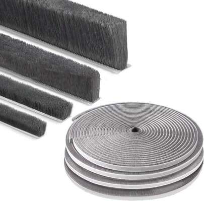 ZOMPAGO Strong Adhesive Brush Weather Stripping,02inx04inx33FT,Grey For Sliding Windows And Door Frames -Seal Strip For Soundproofing,Dustproof, Waterproof, Windproof - Durable And Wear Resistant