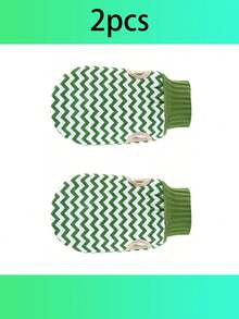 2pcs Creative Water Wave Textured Double-Sided Exfoliating Bath Gloves, Strong Back Scrubber Wash Cloth Mitt - Multicolor - View 5