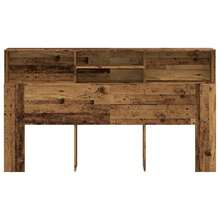 vidaXL Armario de mesa iluminado madera vieja 180x19x103,5 cm - Marrón - Ver 4