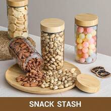 mhjU Chef Frascos de Vidrio con Tapa Set de 4 Frascos Herméticos de Vidrio para Alimentos Recipientes de Avena con Tapas de Bambú Frascos con Tapa De Bambú para Cocina y Despensa 24 OnzasSleeping Bags - 219287038 - Ver 6