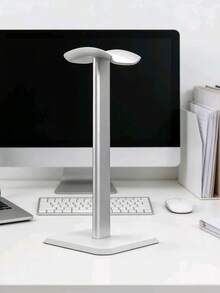 1个简约优雅的耳机支架，桌面耳机收纳架，黑白两色可选，稳固防滑耳机收纳架