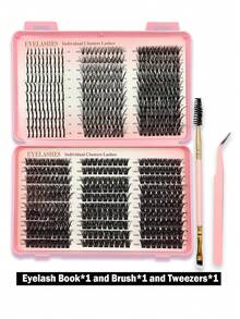 570 piezas Pestañas individuales con rizo D de 10-18mm, gran capacidad de 6 estilos, aspecto natural y suave, pestañas postizas individuales segmentadas para uso diario, bodas, fiestas, festivales de música y racimos de pestañas - D - Ver 9