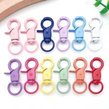5 Stück bunte Metallkarabinerhaken Drehwirbel Schlüsselanhänger Trigger Schnappverschlüsse mit Schlüsselringen DIY Zubehör für Taschen Schlüsselanhänger Verbinder Schmuckherstellung - Verschiedenfarbig - Übersicht 8