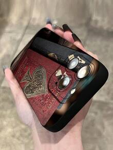 Vintage Poker Spade Pattern Phone Case, Personalized Creative Design, Perfect Combination Of Fashionable Printing And Frosted Feel Material, Anti Drop And Wear-Resistant, Comfortable Feel, Compatible For IPhone 17/17Air/17Pro/17Pro Max,16,15,14,13,12,11 Pro/Pro Max/Plus,X/XS/XS Max Series And Galaxy S/A Series. It Is An Ideal Gift For Easter, Christmas, Halloween Decorations/Birthdays, For Girlfriends, Boyfriends, Friends, Or Personal Use. - màu đen - Xem 5