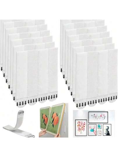 24 Pieces Of Heavy-Duty Hanging Strips - No Drilling Required, No Damage, Easy To Remove - Suitable For Frame Installation Strips, Wedding Photo Specific Hanging Strips, Frame Wall Hanging, Oil Painting Frames, Display Frame Hanging Strips, Party Tools, Valentine's Day, Holiday Party Gifts