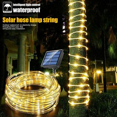Solar Rope Lights 50/100/200 LEDs, 600mAh Solar Powered, IP44 Waterproof 8 Flash Modes, Perfect For Valentine's Day/Ramadan Decor, Garden Tree Pathway Pool RV Christmas Lighting