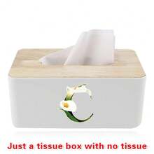 Tissue Box Table Napkin Rings Tissue Case Paper Box Container Bamboo Cover Solid Wood Car Storage And Organization Box Home Table Decoration - Flower Color - View 34