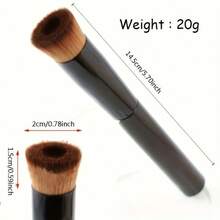 1 Piece Black Makeup Brush, The Primer Brush Whose Bristles Fit The Details, Suitable For Concealer, Isolation, Liquid Foundation, Soft And Comfortable Facial Makeup Tools - màu đen - Xem 3