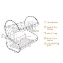 mhjDish Drying RackMultifunctional S-Shaped Dual Layers Bowls and Dishes and Chopsticks and Spoons Collection Shelf Dish Drainer Kitchen Ware Storage Rack Silver/191Sleeping Bags - 219237280 - Ver 4