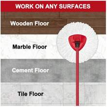 Mop Replacement Heads Compatible With O-Cedar EasyWring Spin Mops 6 Pack-Washable Microfiber Spin Head Refills-Easy Cleaning Mop Head Replacement - 白色 - 查看 3