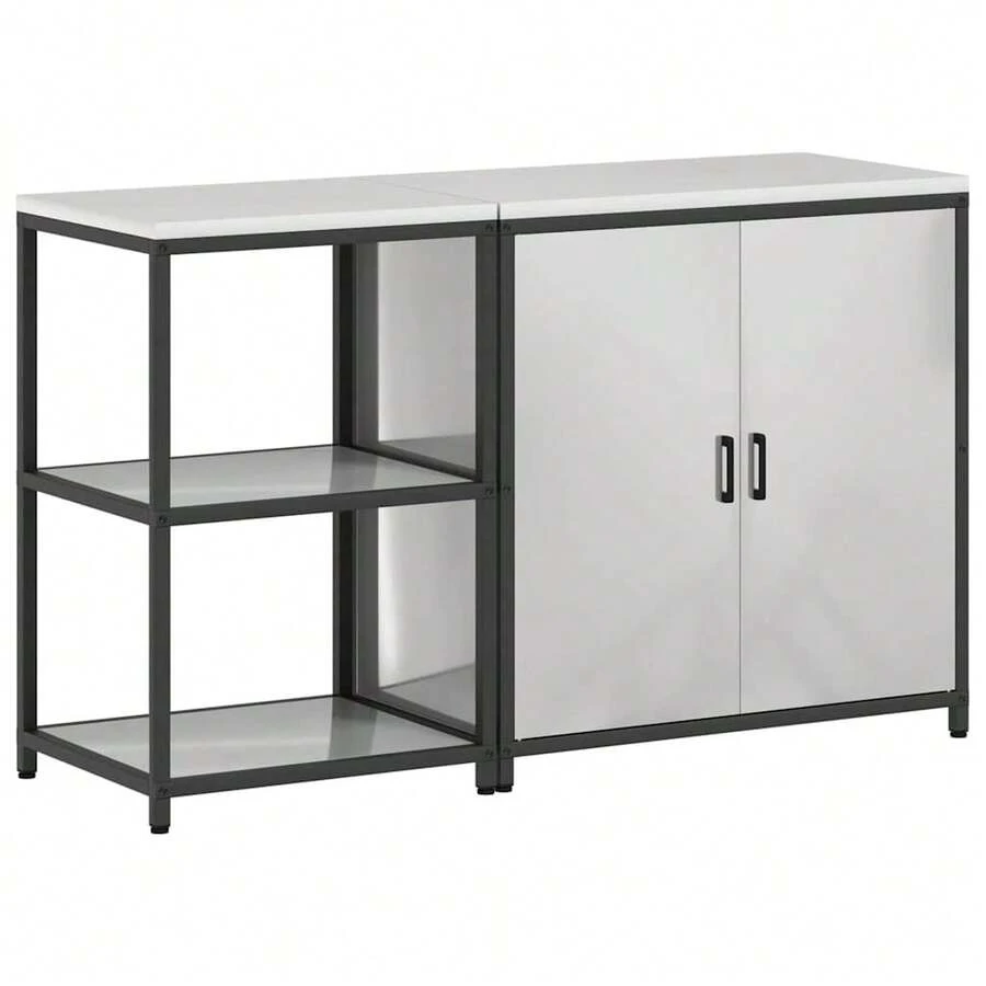 vidaXL Conjunto de cozinha 2 pcs Argenté Acier galvanizado - Prata - Ver 1