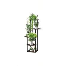 6 Tier Wood Tall Plant Stand Metal Rack Indoor, Multiple Flower Pot Holder Shelves Corner Rack, Planter Shelf Display Rack Storage Organizer Patio Living Room Balcony GardenWhite Oak - 5 Tier, Black Oak - View 1