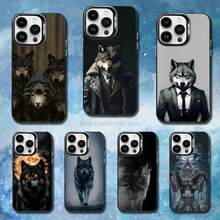 Funda de silicona mate negra Wolf Art Alpha Sigma para 15,14,13,11,MAX,12,16,17,Pro - Z5 - Ver 3