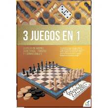 Juegos Clásicos 3 en 1, Ajedrez, Damas y Dominó, en Caja de Cartón, para 2-4 Jugadores, Edad Recomendada 96 meses - 144 meses,37628801 - Marrón - Ver 6