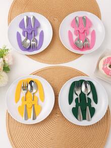 12/8个复活节兔子耳朵形状无纺布餐具袋，复活节家居餐桌装饰，复活节装饰品，复活节礼物，复活节派对用品，复活节派对餐具装饰，复活节餐桌装饰，厨房和餐厅装饰，复活节房间装饰，家居装饰，复活节装饰品，复活节礼物，复活节餐桌装饰，节日装饰 - 復活節兔子 - 查看 7