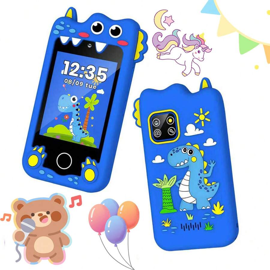 适合3-10岁儿童的玩具手机，2.8英寸触摸屏学习玩具手机，带双摄像头、游戏、音乐播放器，圣诞节和生日礼物，适合男孩和女孩 - 彩色 - 查看 1