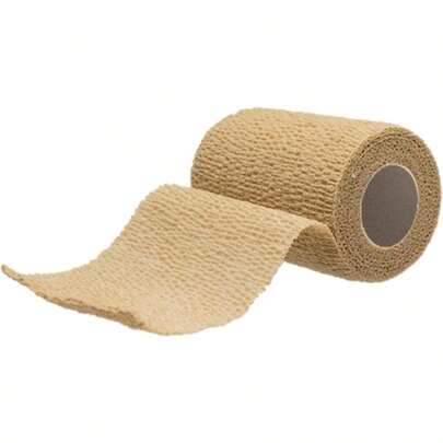 Non-Adherent Cohesive Bandage Wrap 3 X 5 Yards 1 Roll Non-Woven Breathable Self Adherent Wraps For First Aid Kits Athletics Swelling Sprains Animal Wraps Tan