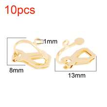 10个/包 不锈钢圆头螺丝夹耳环，DIY夹式耳环配件，无需耳洞，珠宝配件 - 10#耳夾 - 查看 16