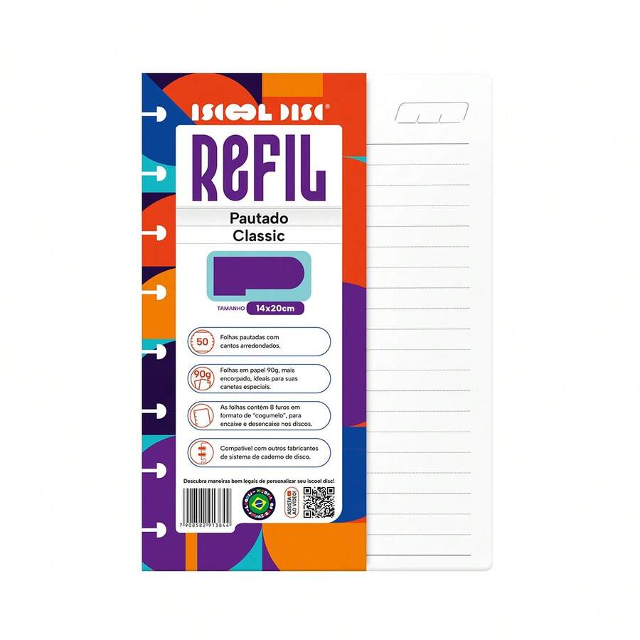 ISCOOL Classic Intelligent Disc Notebook Refill, Lined, 90g, 50 Sheets - P (14 cm x 20 cm) - Ver 1