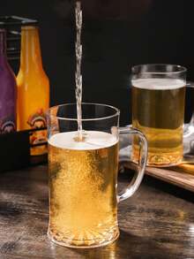 1个啤酒杯，可重复使用，带把手，适合啤酒节、酒吧派对、烧烤和婚礼等场合，经典啤酒杯，啤酒配件，独特啤酒礼品，桶形文艺复兴文学风格啤酒杯