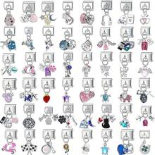 Italian Module Creative DIY Steel Base Jewelry Silver Pendant Handmade Craft Bracelet Accessories Bangle - 21 - View 1